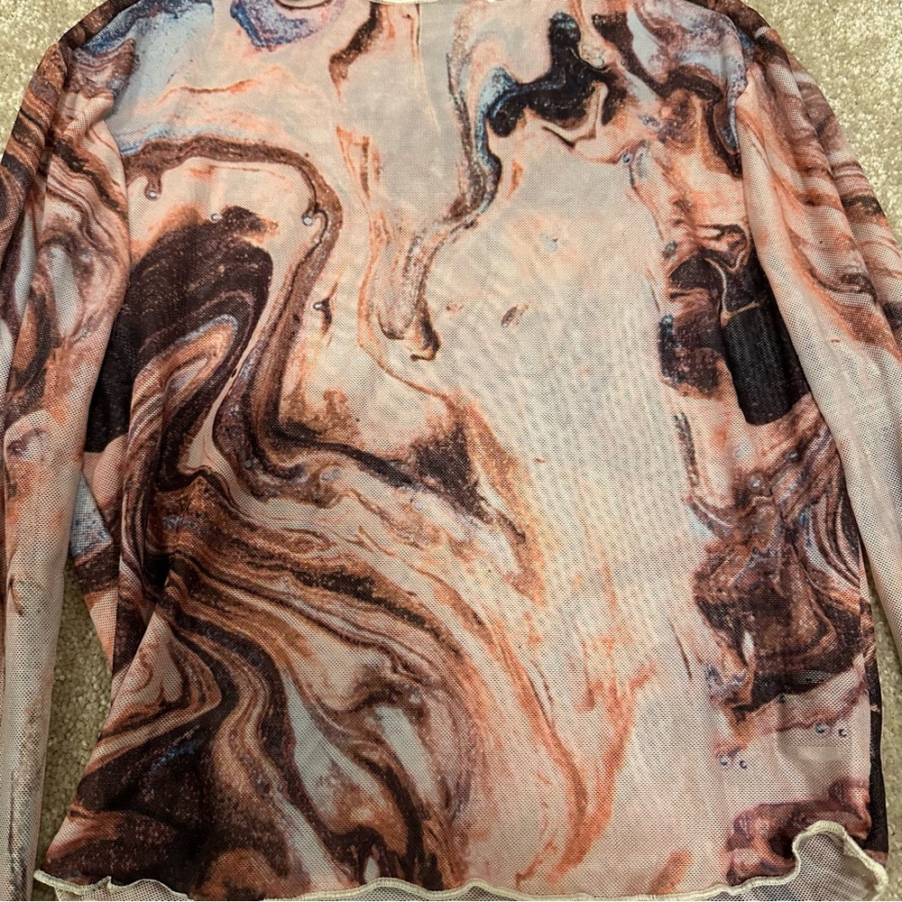 Marble Mesh Top - Picture 3 of 6